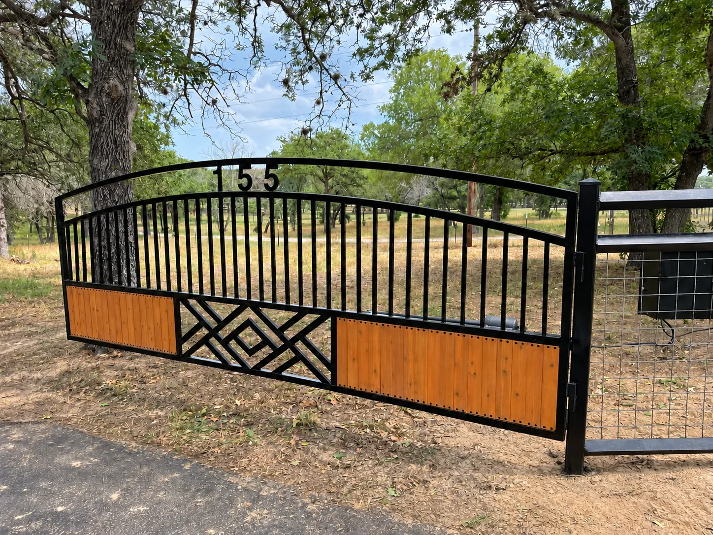 Wood and steel custom gate