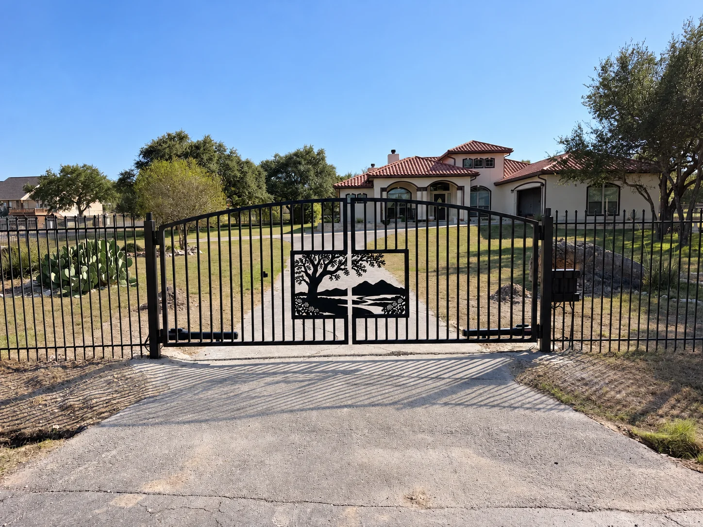 Custom double gate at a private residence